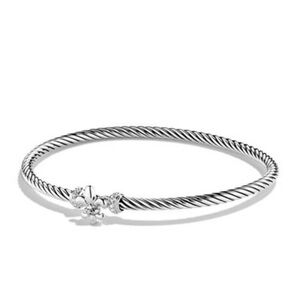 David Yurman Cable Diamond Fluer De Lis Bracelet